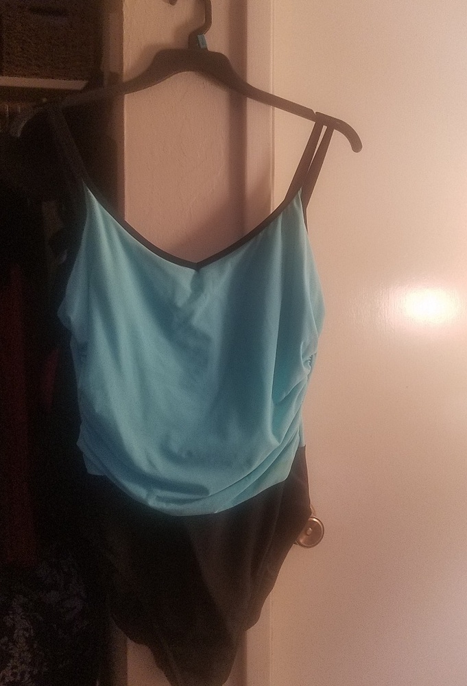 Teal & Black 1 Piece Swimsuit Size 18
